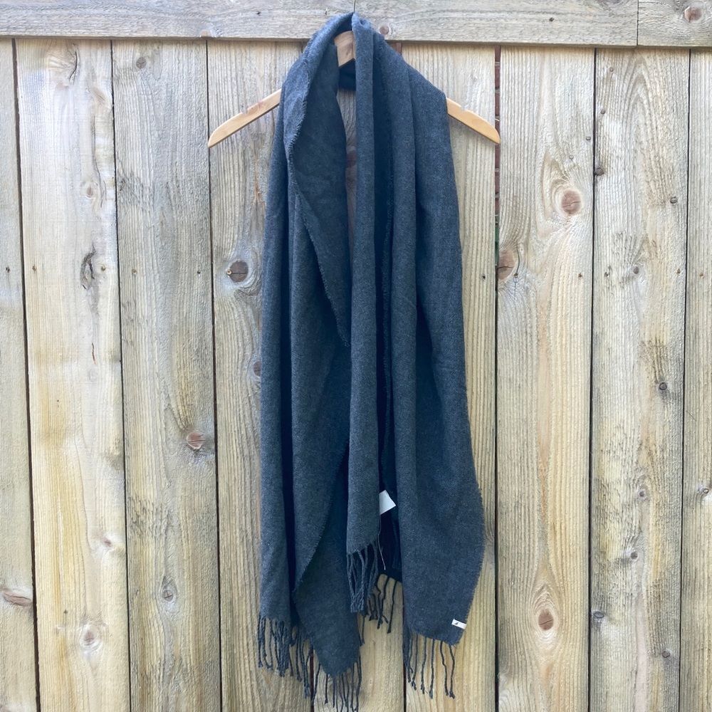 Eddie Bauer Charcoal Scarf with Fringe